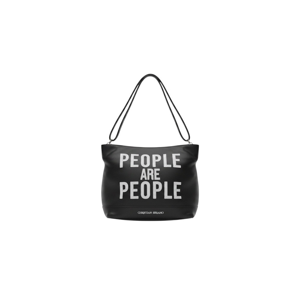 Christian Siriano Shoulder Bag Womens OS Black Excellent People Are People Tote